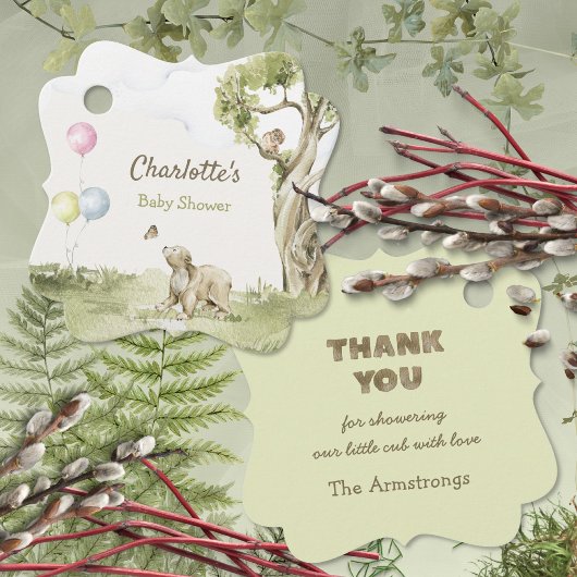 Sage Green Bearly Wait Fancy Square フェイバータグ