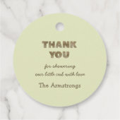 Sage Green Bearly Wait Round Baby Shower フェイバータグ (裏面)