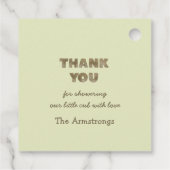 Sage Green Bearly Wait Square Baby Shower フェイバータグ (裏面)