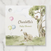 Sage Green Bearly Wait Square Baby Shower フェイバータグ (正面)