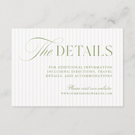 Sage Green & BeigeのWebサイト結婚エンクロージャカード エンクロージャーカード (正面)