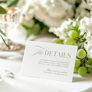 Sage Green & BeigeのWebサイト結婚エンクロージャカード エンクロージャーカード