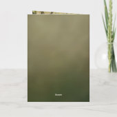 Sage Green Beige Floral Belated Birthday Card カード (裏面)