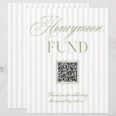 Sage Green & Beige Honeymoon Fund QR Code Sign (正面/裏面)