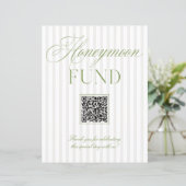 Sage Green & Beige Honeymoon Fund QR Code Sign (スタンド正面)