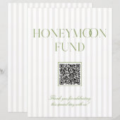 Sage Green & Beige Honeymoon Fund QR Code Sign (正面/裏面)