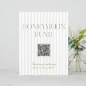 Sage Green & Beige Honeymoon Fund QR Code Sign (スタンド正面)