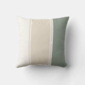 Sage Green Beige Pastel stripes Pillow クッション (裏面)