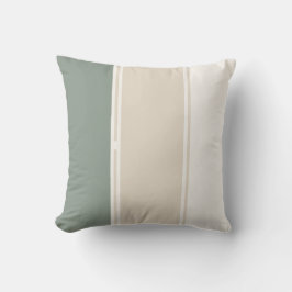 Sage Green Beige Pastel stripes Pillow クッション