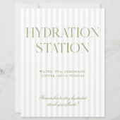 Sage Green & Beige Stripe Hydration Station Sign (正面)
