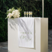 Sage Green & Beige Stripe Wedding Open Bar Banner 横断幕