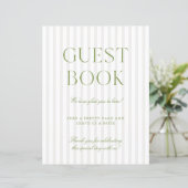 Sage Green & Beige Wedding Guest Book Sign (スタンド正面)
