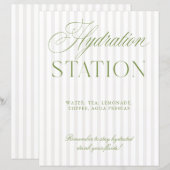 Sage Green & Beige Wedding Hydration Station Sign (正面/裏面)