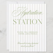 Sage Green & Beige Wedding Hydration Station Sign (正面)