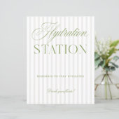Sage Green & Beige Wedding Hydration Station Sign (スタンド正面)
