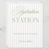 Sage Green & Beige Wedding Hydration Station Sign (正面)