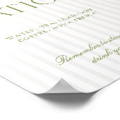 Sage Green & Beige Wedding Hydration Station Sign ポスター (角)