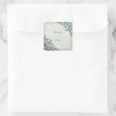 Sage Green Berry Gold Frame Wedding スクエアシール (バッグ)