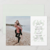Sage green big day photo save the date セーブザデート (正面/裏面)