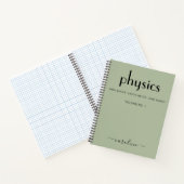 Sage Green Black パーソナライズされた Physics Notebook ノートブック (内部)