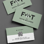 Sage Green、Black and Whiteフィットネス・トレーナー 名刺