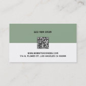 Sage Green、Black and Whiteフィットネス・トレーナー 名刺 (裏面)