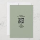 Sage Green Black Love Script Minimalist Wedding 招待状 (裏面)