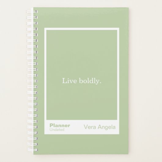 Sage Green Block Quote Small Planner プランナー手帳 (正面)