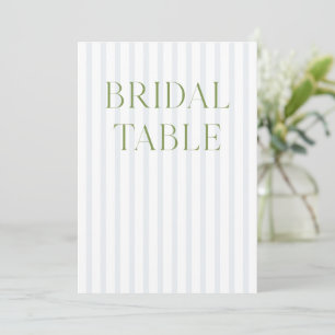 Sage Green & Blueの結婚ブライダルテーブル番号 招待状