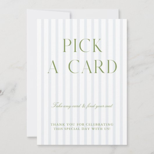 Sage Green & Blueカードのサイン結婚を選ぶ 招待状 (正面)