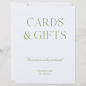 Sage Green & Blueカード&ギフト結婚のサイン (正面)