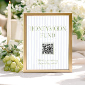 Sage Green & Blue Honeymoon Fund QR Code Sign