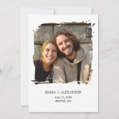  sage green blush フラワー フォト セーブ・ザ・デート カード (裏面)