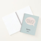 Sage green blush pink inspirational goal quote ノートブック (内部)