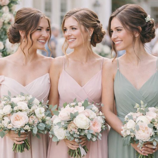 Sage Green & Blush Wedding Attire Card 招待状