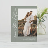 SAGE Green Bohemian写真Save The Date Card 招待状 (スタンド正面)