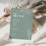 Sage Green Bohoのフローラ結婚アートワーク付きメニュー メニュー<br><div class="desc">ボホスタイル、フローラアートワーク、セージのグリーン色が特徴で、フォントスタイルの組み合わせ違うで違う、自然な美意識を作り出すユニーク、折衷的な外観を作り出す。カード高品質ストックに印刷され、必ずあなたのゲストを感動させ、あなたの特別な日のトーンを設定する。コレクションをチェックアウト： https://www.zazzle.com/collections/floral_sage_green_wedding-119898373740526358</div>
