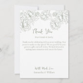 Sage Green Bohoフローラモダンエレガント写真 サンキューカード (裏面)