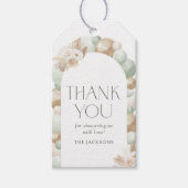 sage green boho パンパスグラス アーチ ベビーシャワー ギフトタグ (正面)