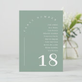 Sage Green Boho Archの結婚座席表 招待状 (スタンド正面)