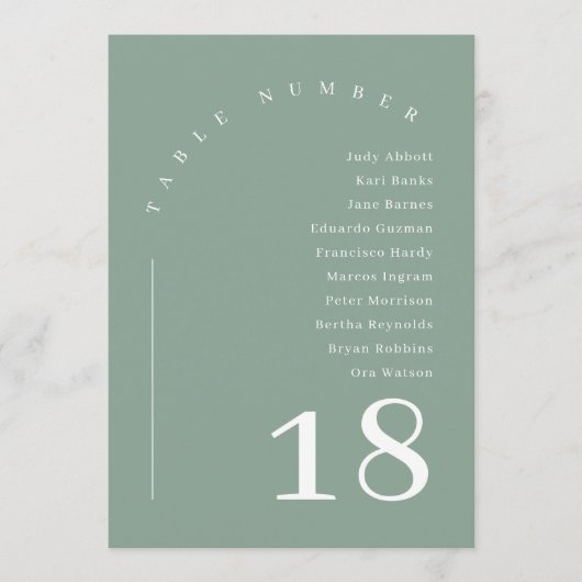 Sage Green Boho Archの結婚座席表 招待状 (正面)