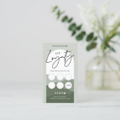Sage Green Boho Archロゴメイクアップアーティスト美しいVIP ロイヤリティカード (スタンド正面)