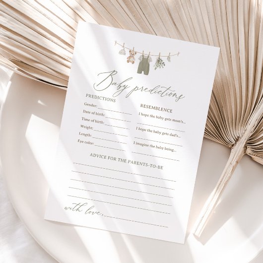 Sage Green Boho Baby Clothes Predictions Advice 招待状