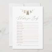Sage Green Boho Baby Clothes Wishes for Baby 招待状 (正面)