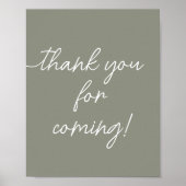 Sage Green Boho Minimalist Thank 来 You For ポスター (正面)