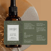 Sage Green Boho Pattern Logo 2OZ Dropper Bottle ラベル
