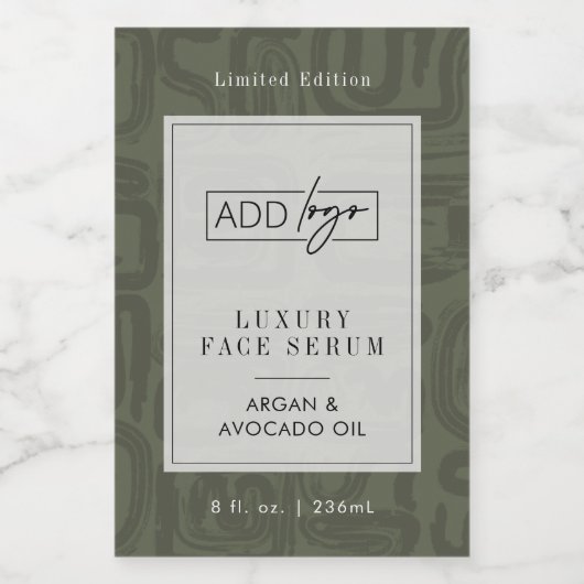 Sage Green Boho Pattern Waterproof Product Label フードラベル (シングルラベル)