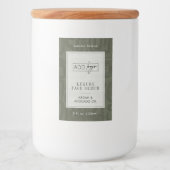 Sage Green Boho Pattern Waterproof Product Label フードラベル (正面)