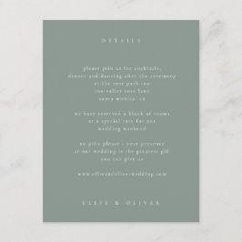 Sage Green Boho Photo 結婚's モダン エンクロージャーカード