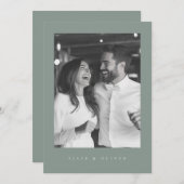 Sage Green Boho Photo 1 結婚's モダン 招待状 (正面/裏面)